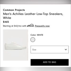 Common Projects Men’s Achilles luxury leather shoes